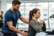 Joven deportista realizando ejercicio con equipo de entrenamiento