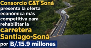 Licitación pública para la rehabilitación de la carretera Santiago-Soná en Veraguas, Panamá.