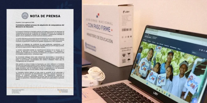 Auditoría de la Contraloría a la compra de computadoras del Meduca en Panamá