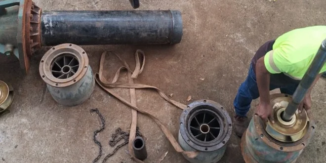 Reparación de turbina en planta potabilizadora El Silencio por el IDAAN