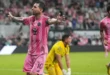 Lionel Messi celebrando un gol con la camiseta del Inter Miami en la Leagues Cup