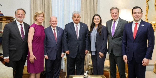 Reunión bilateral entre el presidente de Panamá José Raúl Mulino y delegación de congresistas de Estados Unidos en el Palacio de las Garzas.