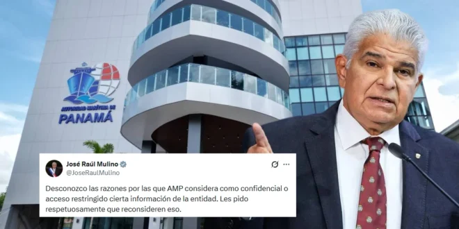 Solicitud del presidente Mulino a la AMP para reconsiderar la restricción de información marítima