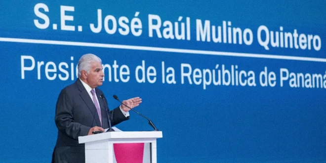 Presidente José Raúl Mulino en la presentación de la nueva identidad de Banistmo y Grupo BSC