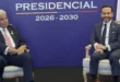 El presidente de Panamá José Raúl Mulino durante la reunión bilateral sobre interconexión eléctrica y seguridad en Cali.