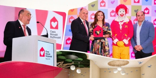 Representantes de Casa Ronald McDonald Panamá presentando su nueva imagen institucional.
