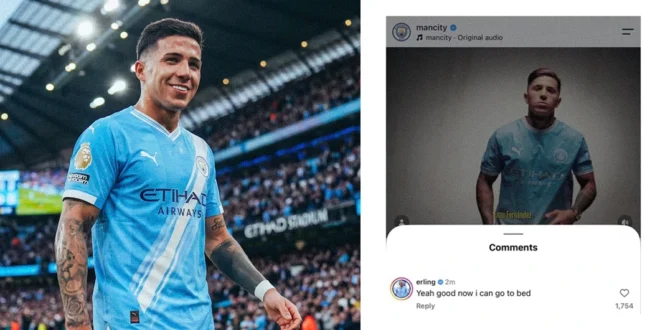 El fichaje de Enzo Fernández por el Manchester City y la reacción de Erling Haaland