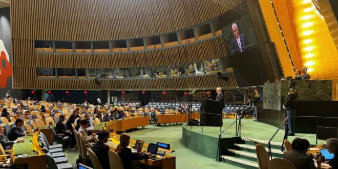 El presidente de Panamá, José Raúl Mulino, durante su intervención en la Asamblea General de la ONU.