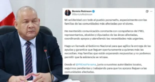 Benicio Robinson y su gestión ante la emergencia sísmica en Bocas del Toro