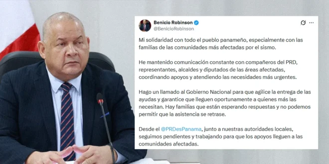 Benicio Robinson y su gestión ante la emergencia sísmica en Bocas del Toro