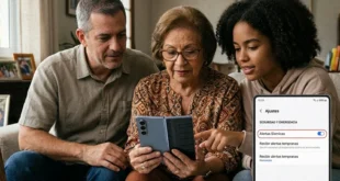 Teléfono Samsung Galaxy mostrando la pantalla de configuración de seguridad y emergencia