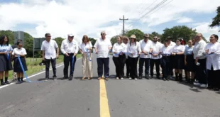 El presidente José Raúl Mulino durante la entrega oficial de carreteras en el distrito de Alanje, provincia de Chiriquí.