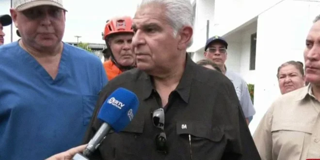 Presidente José Raúl Mulino supervisa daños tras el sismo en Las Tablas, Los Santos