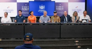 Conferencia de prensa en el Palacio de las Garzas anunciando el estado de emergencia en Panamá