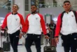 Selección de Panamá de futsal llegando al Polideportivo Alexis Argüello