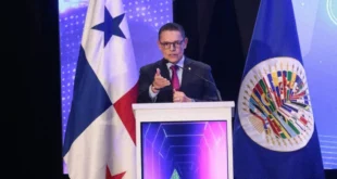 Ministro de Seguridad de Panamá interviniendo en el Cyber Americas Forum sobre ciberseguridad regional