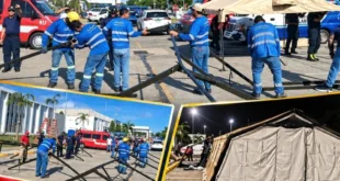 Personal de Riga Services colaborando en labores logísticas durante la emergencia sísmica en Panamá