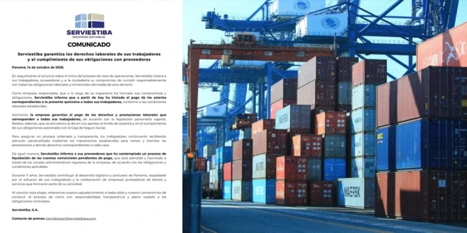 Serviestiba inicia pago de quincena y garantiza prestaciones de la CSS a sus trabajadores